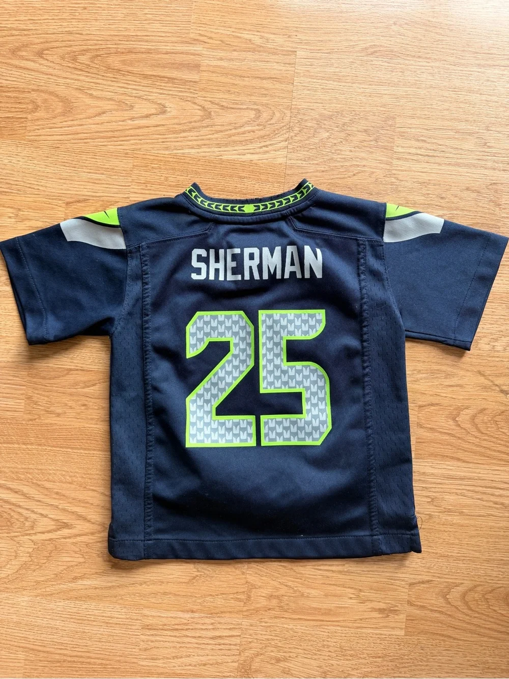 Nike Kids Navy and Neon Green Seahawks #25 Football Jersey
